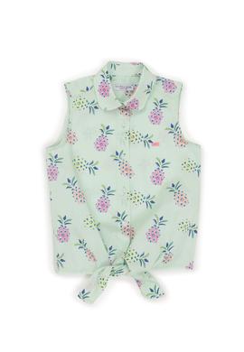 Kız Çocuk Mint Kısa Kollu Gömlek - 50246453014