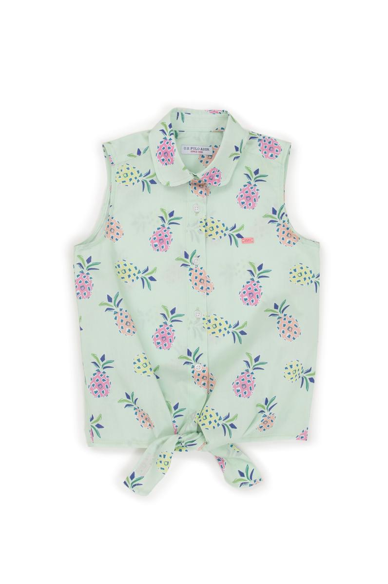 Kız Çocuk Mint Kısa Kollu Gömlek