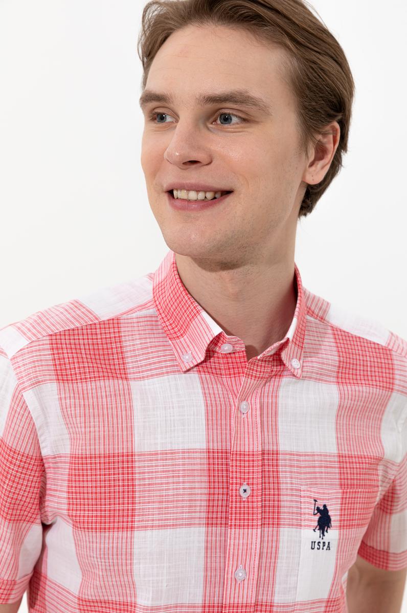 Erkek Kırmızı Kısa Kollu Gömlek