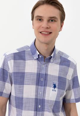 Erkek Mavi Kısa Kollu Gömlek - 50251765006