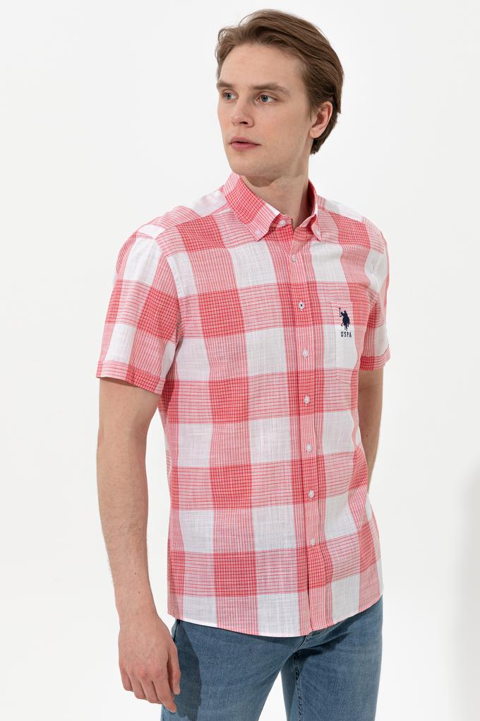 Erkek Kırmızı Kısa Kollu Gömlek