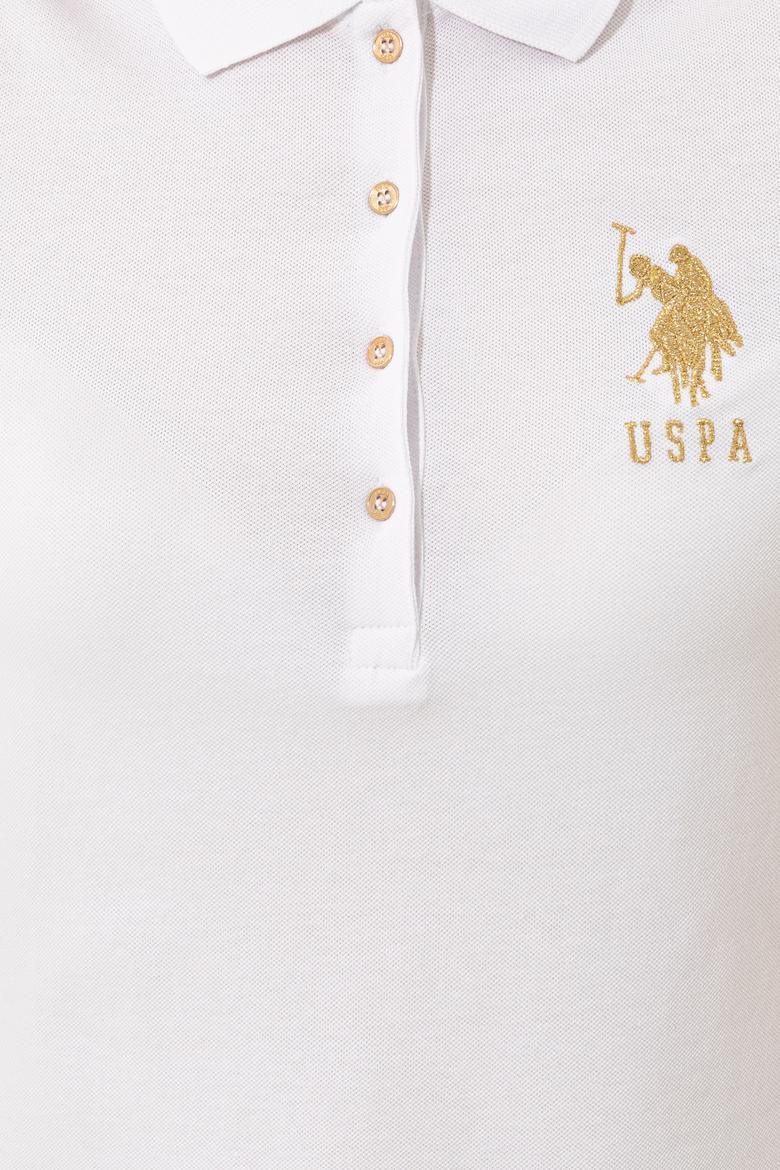 Kadın Beyaz Basic Polo Yaka Tişört - 50246278006