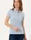 Kadın Açık Mavi Basic Polo Yaka Tişört
