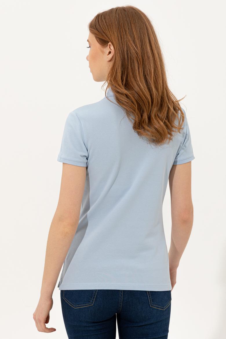 Kadın Açık Mavi Basic Polo Yaka Tişört - 50246278118