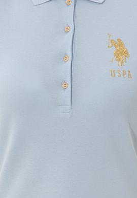 Kadın Açık Mavi Basic Polo Yaka Tişört - 50246278118