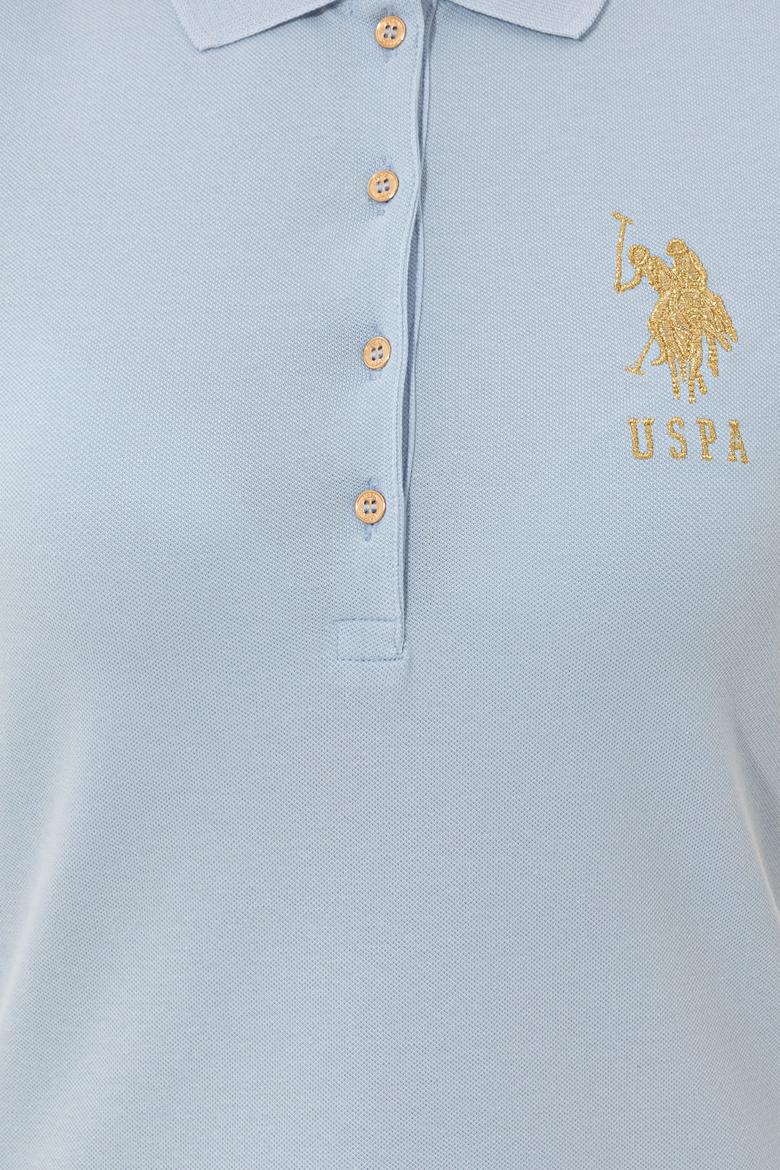 Kadın Açık Mavi Basic Polo Yaka Tişört - 50246278118