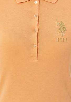 Kadın Turuncu Basic Polo Yaka Tişört - 50246278126