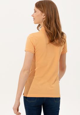 Kadın Turuncu Basic Polo Yaka Tişört - 50246278126