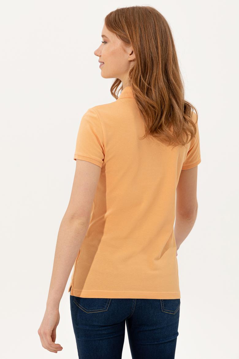 Kadın Turuncu Basic Polo Yaka Tişört - 50246278126