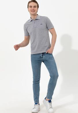 Erkek Gri Melanj Basic Tişört - 50251701079