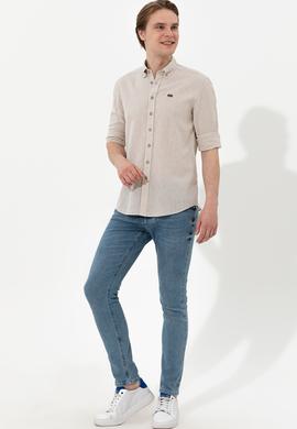 Erkek Haki Uzun Kollu Gömlek - 50246314009