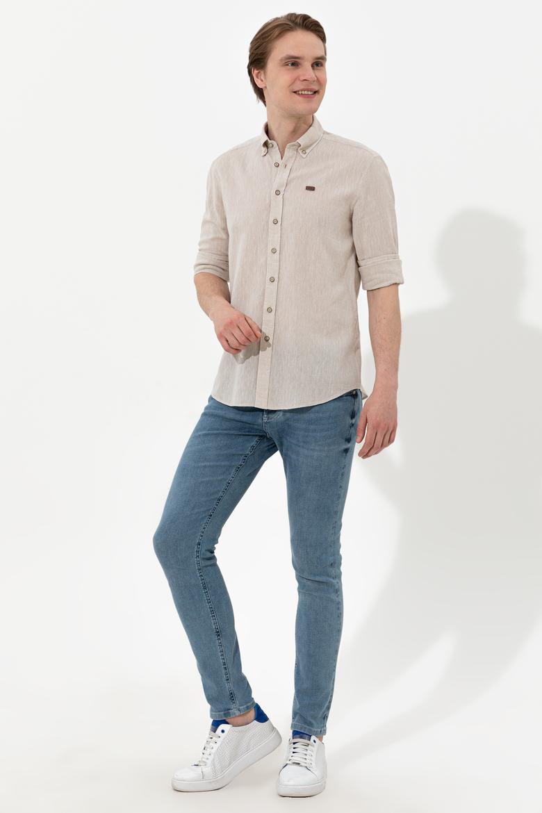 Erkek Haki Uzun Kollu Gömlek - 50246314009