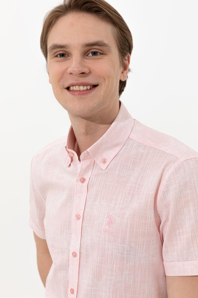 Erkek Pudra Kısa Kollu Gömlek
