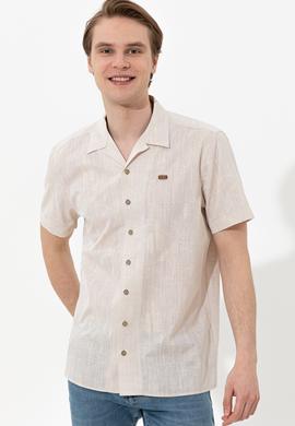 Erkek Haki Kısa Kollu Gömlek - 50246341001