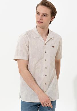Erkek Haki Kısa Kollu Gömlek - 50246341001