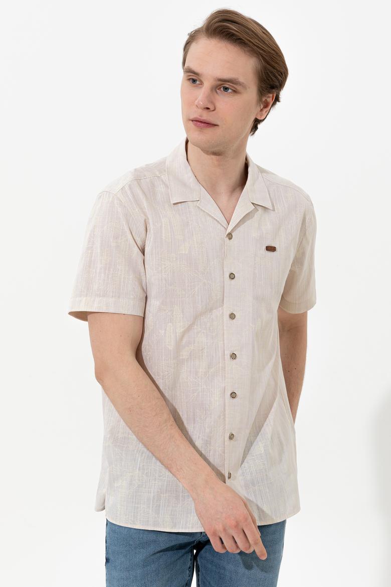 Erkek Haki Kısa Kollu Gömlek - 50246341001