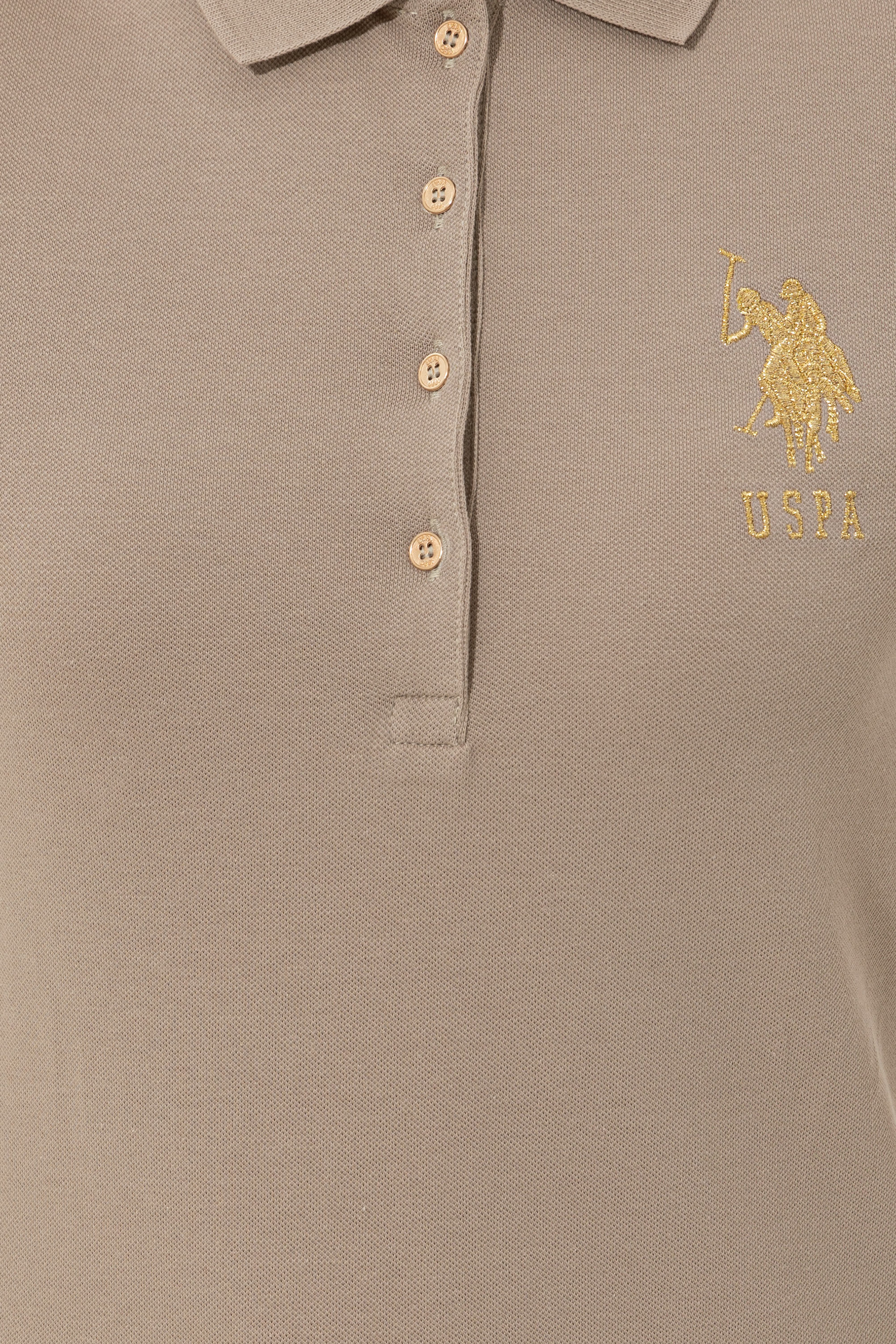 Kadın Haki Basic Polo Yaka Tişört