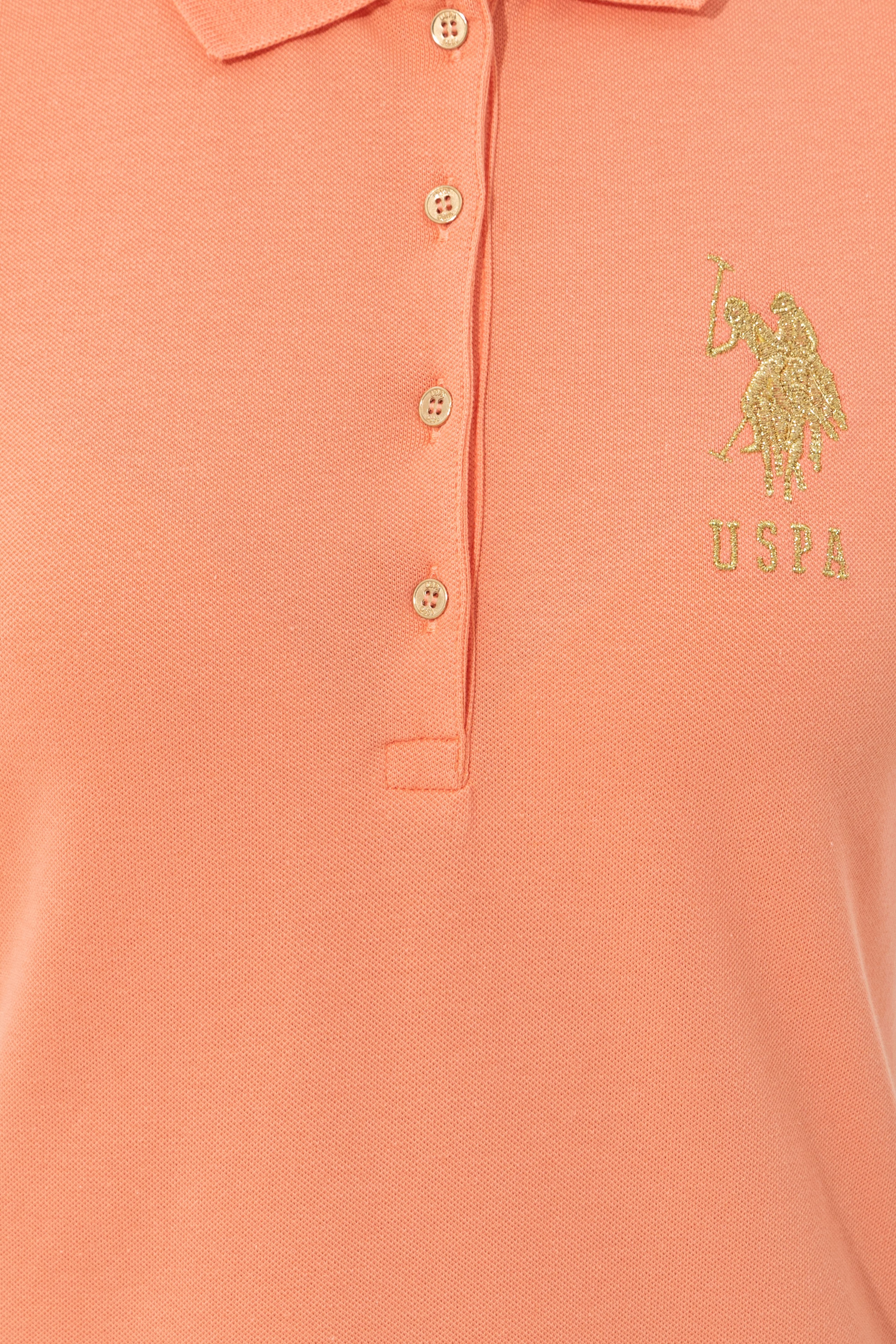 Kadın Somon Basic Polo Yaka Tişört - Image 6