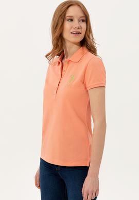Kadın Somon Basic Polo Yaka Tişört - 50246278070