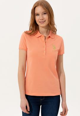 Kadın Somon Basic Polo Yaka Tişört - 50246278070
