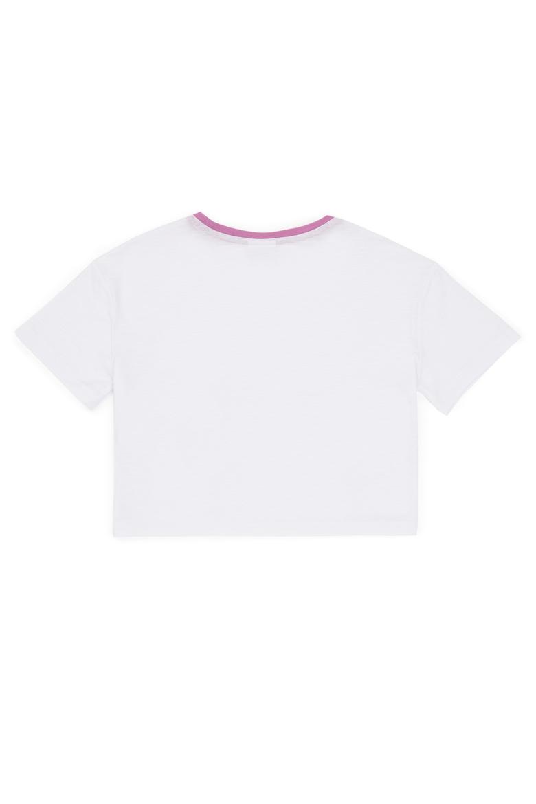 Kız Çocuk Menekşe Bisiklet Yaka Crop Tişört - 50248154013