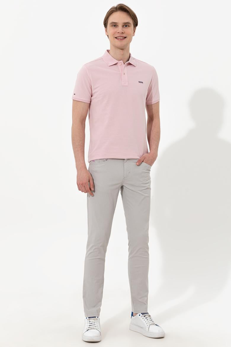 Erkek Açık Gri Kanvas Pantolon