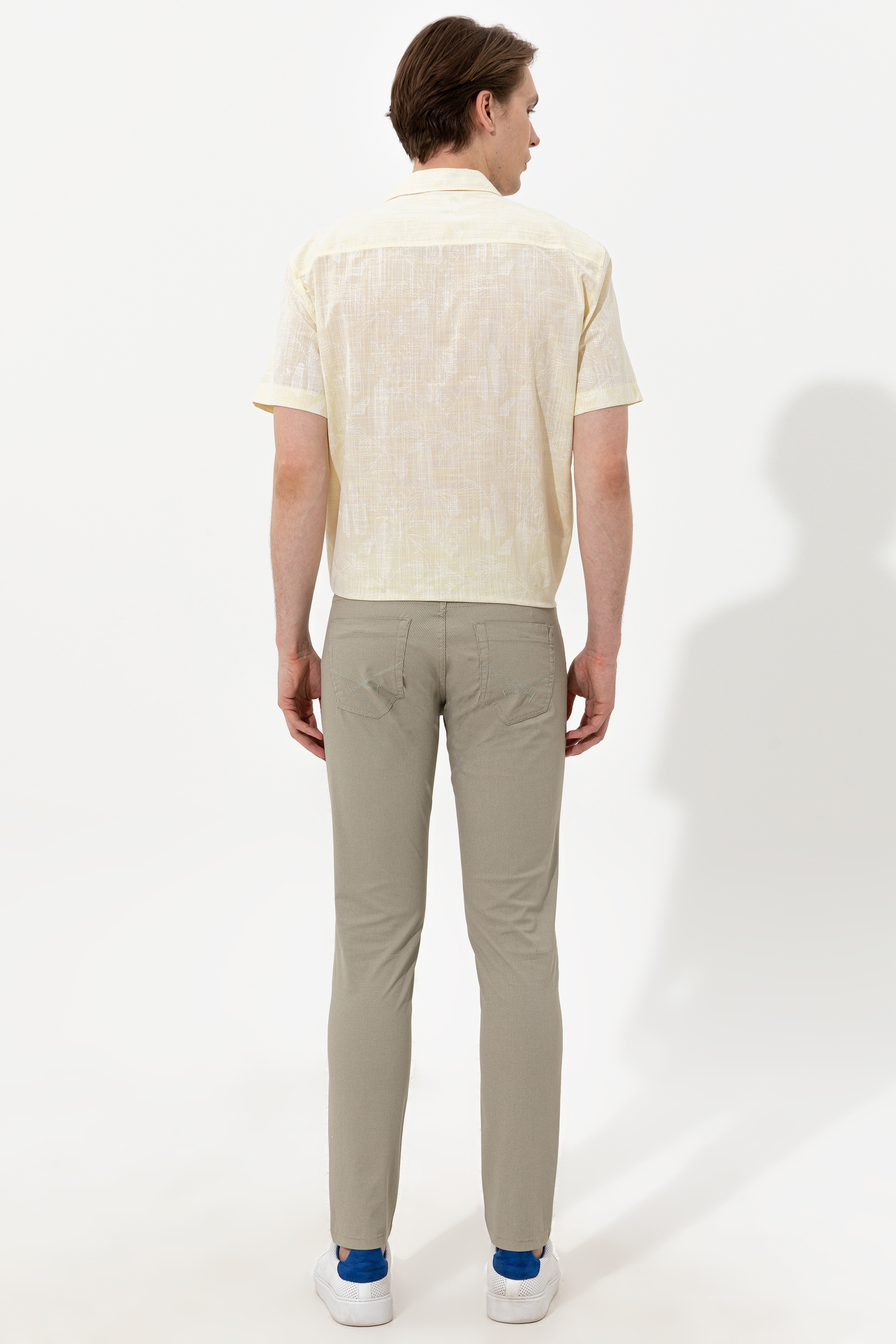 Erkek Slim Fit Haki Kanvas Pantolon - Image 4