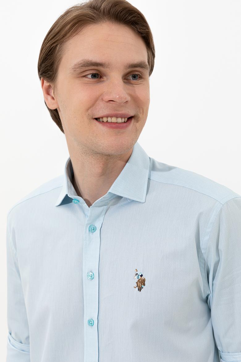 Erkek Turkuaz Uzun Kollu Gömlek - 50247123003