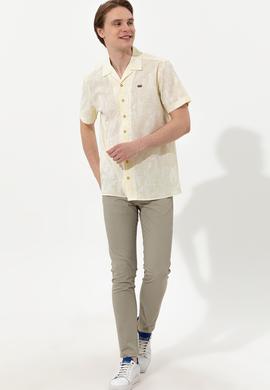 Erkek Açık Sarı Kısa Kollu Gömlek - 50246341014
