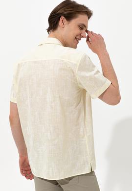 Erkek Açık Sarı Kısa Kollu Gömlek - 50246341014