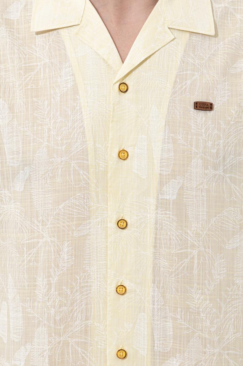 Erkek Açık Sarı Kısa Kollu Gömlek