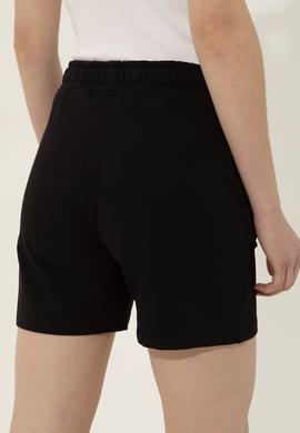 Kadın Siyah Örme Şort - 50253134012