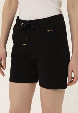 Kadın Siyah Örme Şort - 50253134012