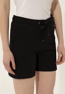 Kadın Siyah Örme Şort - 50253134012