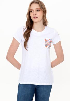 Kadın Beyaz Tişört - 50252286008