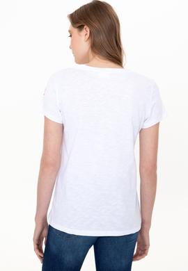 Kadın Beyaz Tişört - 50252286008