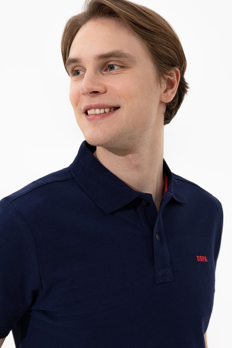 Erkek Lacivert Polo Yaka Basic T-Shirt - 50251701028