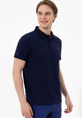 Erkek Lacivert Polo Yaka Basic T-Shirt - 50251701028