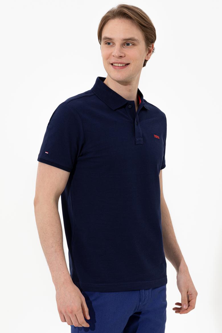 Erkek Lacivert Polo Yaka Basic T-Shirt - 50251701028
