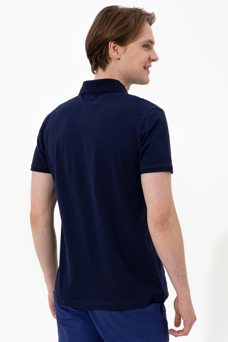 Erkek Lacivert Polo Yaka Basic T-Shirt - 50251701028