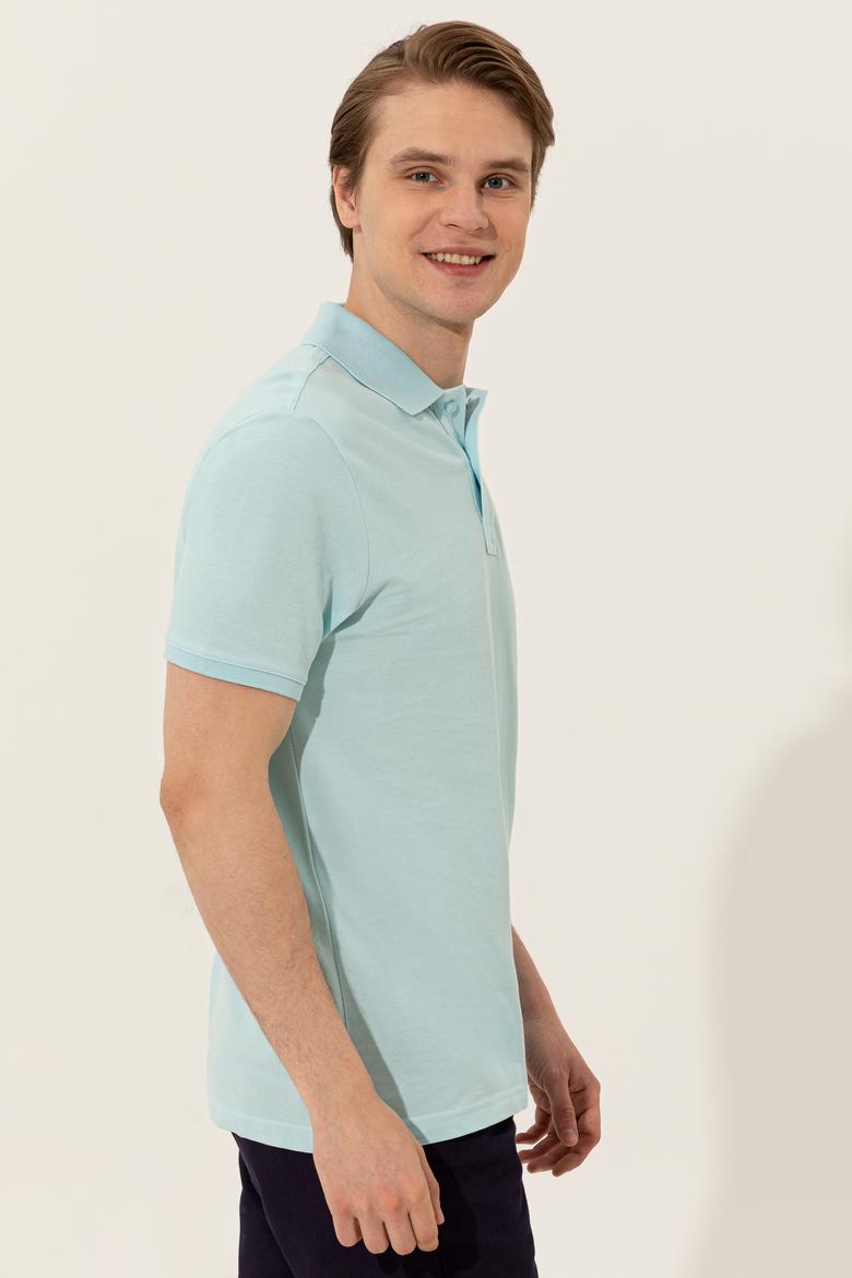 Erkek Aqua Polo Yaka Basic T-Shirt - 50249149029