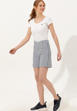 Kadın Lacivert Dokuma Şort - 50246070001