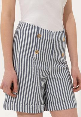 Kadın Lacivert Dokuma Şort - 50246070001