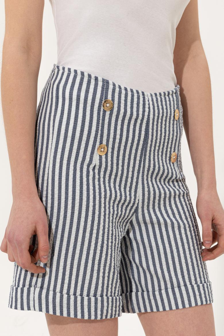 Kadın Lacivert Dokuma Şort - 50246070001