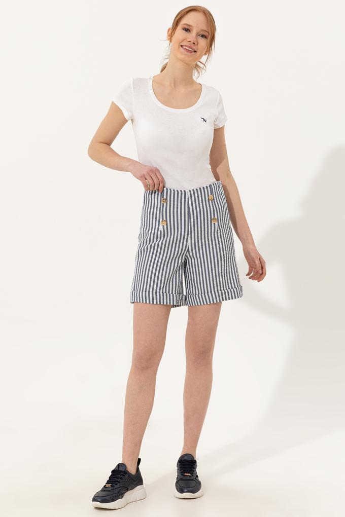 Kadın Lacivert Dokuma Şort