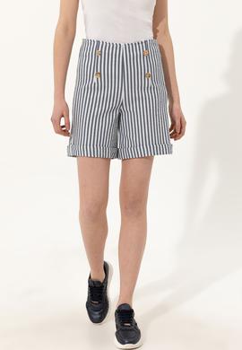 Kadın Lacivert Dokuma Şort - 50246070001