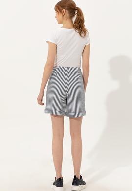 Kadın Lacivert Dokuma Şort - 50246070001