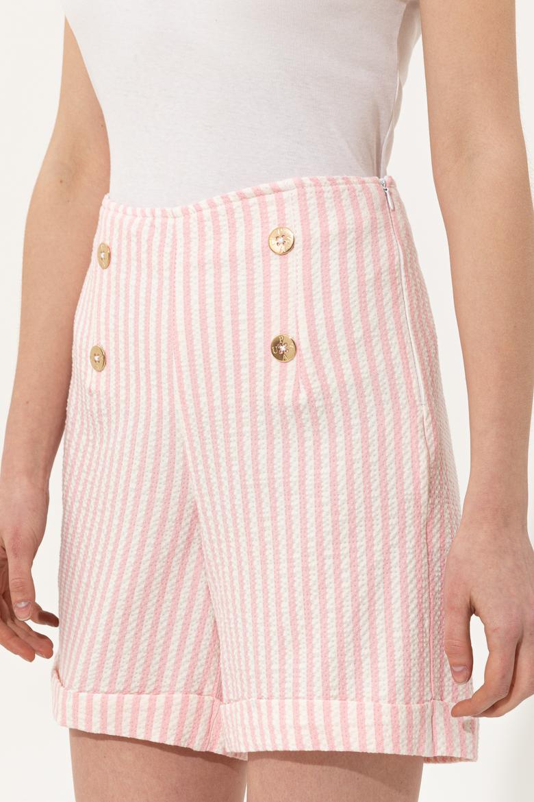 Kadın Pembe Dokuma Şort - 50246070006