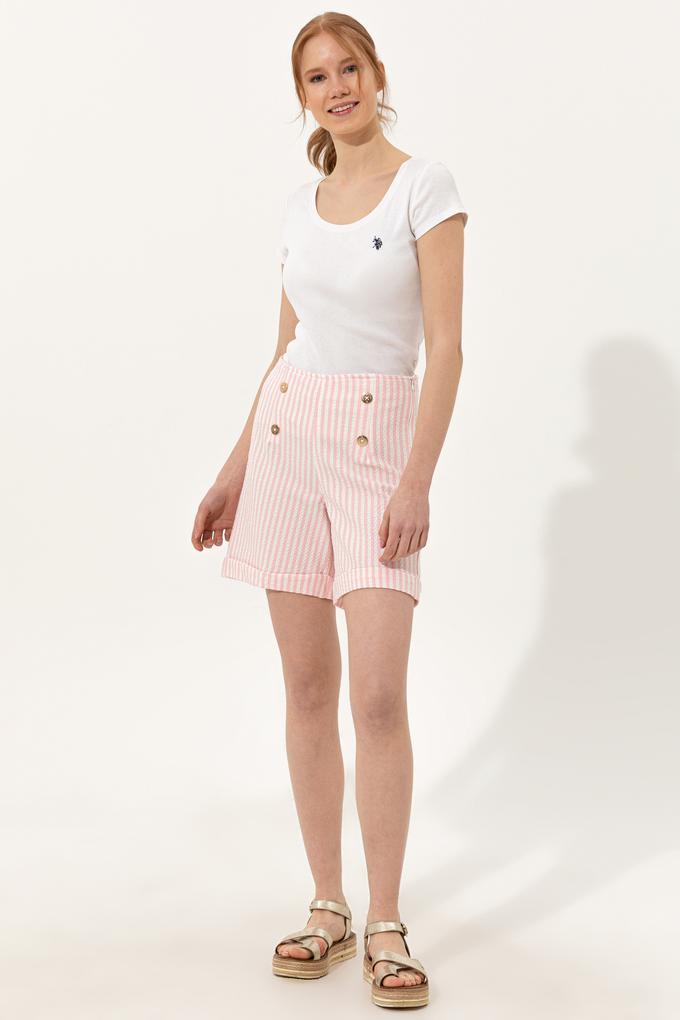 Kadın Pembe Dokuma Şort