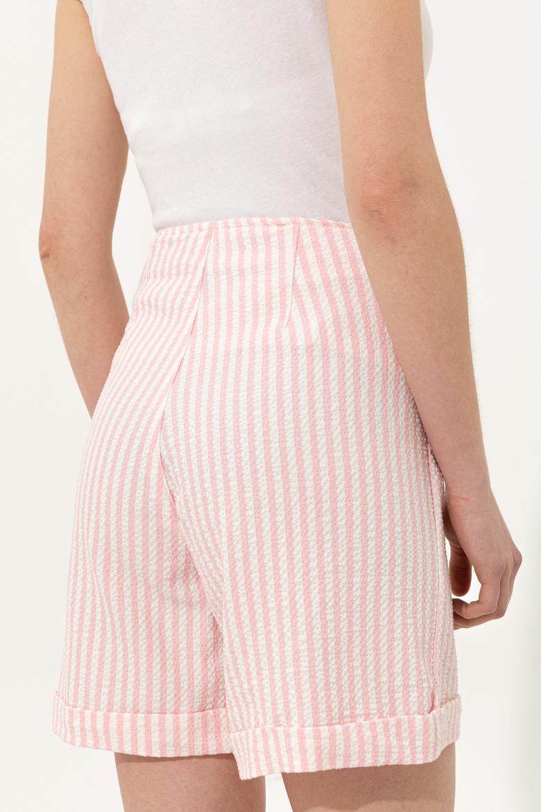 Kadın Pembe Dokuma Şort - 50246070006